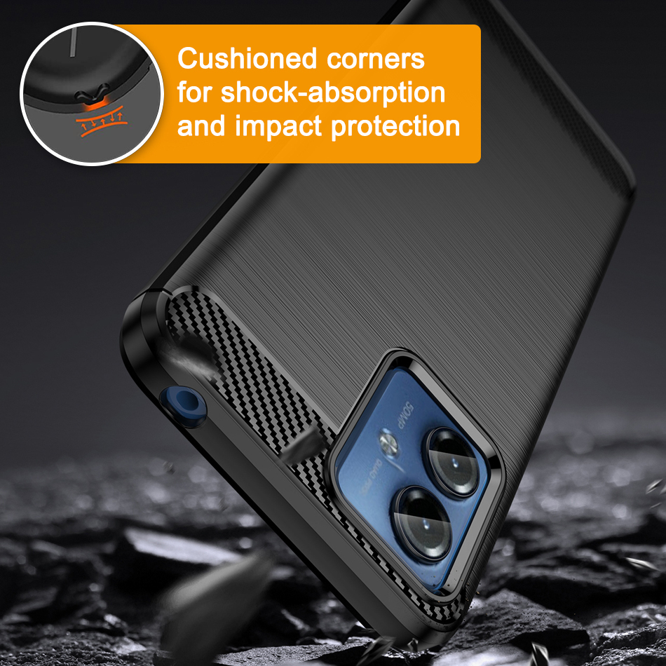 Flexi Slim Carbon Fibre Case for Motorola Moto G14 - Brushed Black