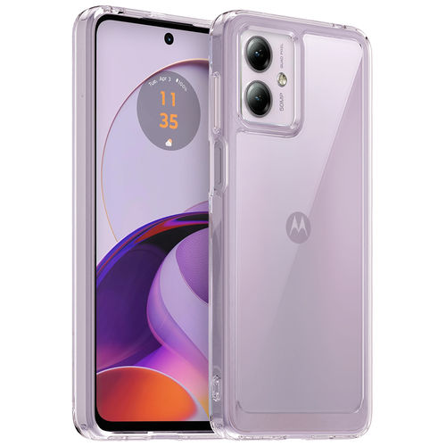 Hybrid Acrylic Tough Shockproof Case for Motorola Moto G14 - Clear (Gloss Grip)