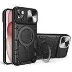Slim Armour Tough Case / Finger Ring Stand / Magnetic Holder for Apple iPhone 15 - Black