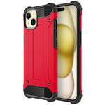 Military Defender Tough Shockproof Case for Apple iPhone 15 Plus - Red