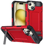 Military Defender Tough Shockproof Case for Apple iPhone 15 Plus - Red