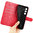 Leather Wallet Case & Card Holder Pouch for Samsung Galaxy S23 FE - Red