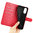 Leather Wallet Case & Card Holder Pouch for Oppo A78 5G - Red