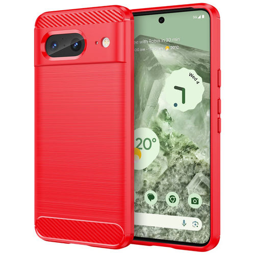 Flexi Slim Carbon Fibre Case for Google Pixel 8 - Brushed Red