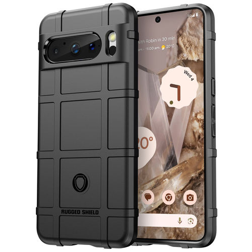 Anti-Shock Grid Texture Shockproof Case for Google Pixel 8 Pro - Black