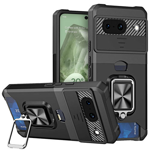 Heavy Duty Slide Camera Case & Card Slot Holder for Google Pixel 8