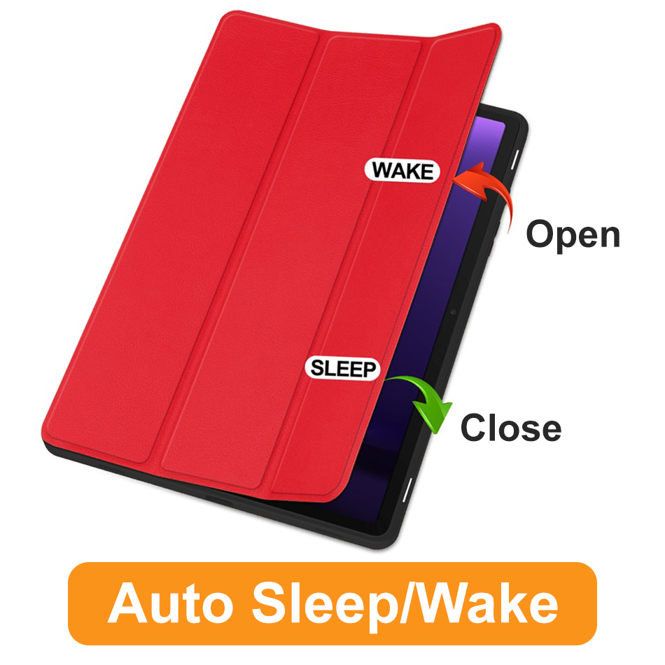 Trifold (Sleep/Wake) Smart Case & Stand for Samsung Galaxy Tab S9 FE / S10 FE - Red