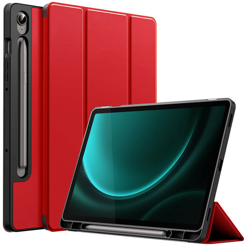 Trifold (Sleep/Wake) Smart Case & Stand for Samsung Galaxy Tab S9 FE - Red