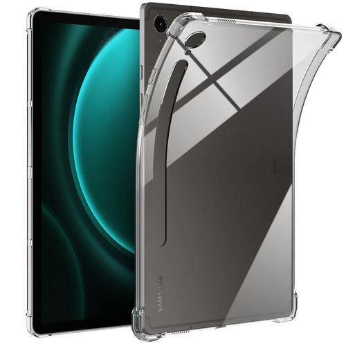 Flexi Gel Shockproof Case for Samsung Galaxy Tab S9 FE (Clear) Gloss Grip