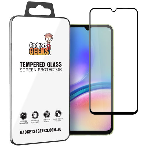 Full Coverage Tempered Glass Screen Protector for Samsung Galaxy A05s - Black