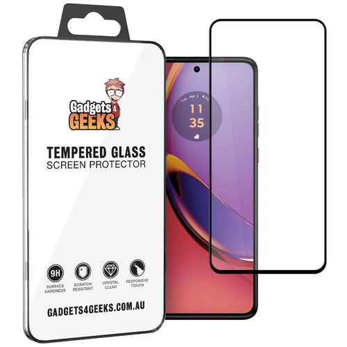 Full Coverage Tempered Glass Screen Protector for Motorola Moto G84 - Black