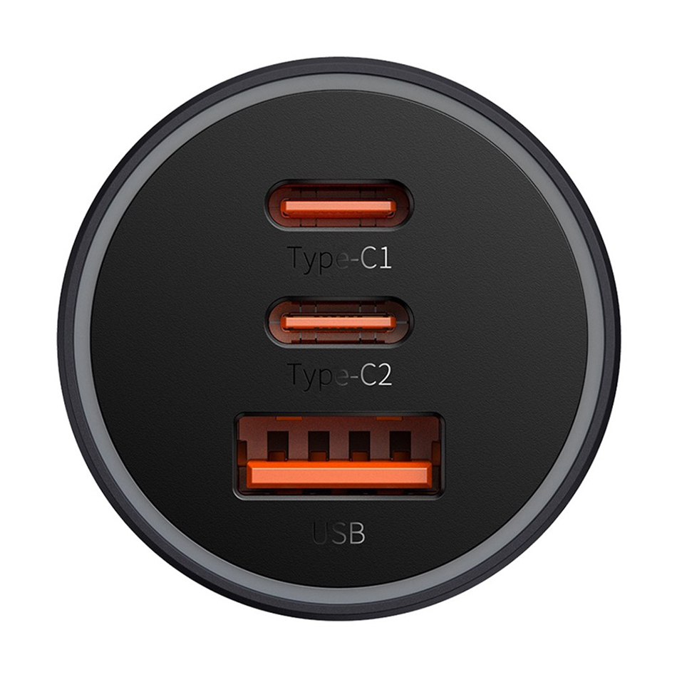 Baseus Golden Contactor Pro (65W) Triple USB / Type-C Car Charger for Phone / Tablet