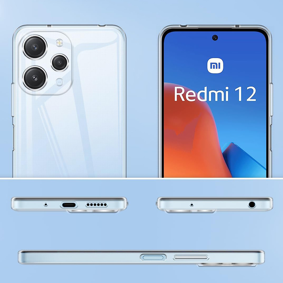 Flexi Slim Gel Case for Xiaomi Redmi 12 - Clear (Gloss Grip)