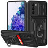 Heavy Duty Shockproof Slide Case / Card Holder / Camera Cover for Samsung Galaxy S20 FE