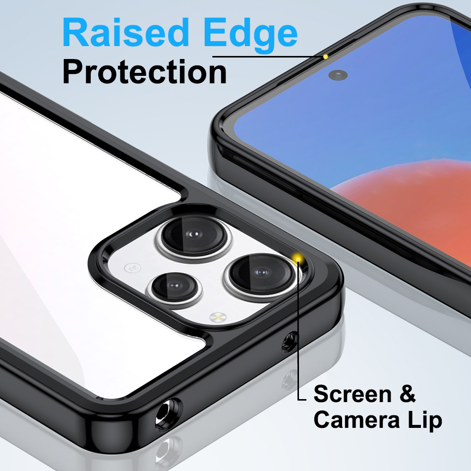 Hybrid Acrylic Shockproof Case for Xiaomi Redmi 12 (Black)