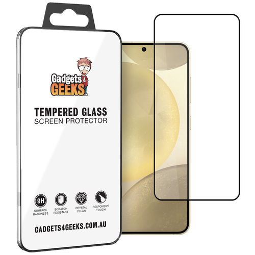 Full Coverage Tempered Glass Screen Protector for Samsung Galaxy S24 - Black