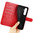 Leather Wallet Case & Card Holder Pouch for Samsung Galaxy S24 - Red