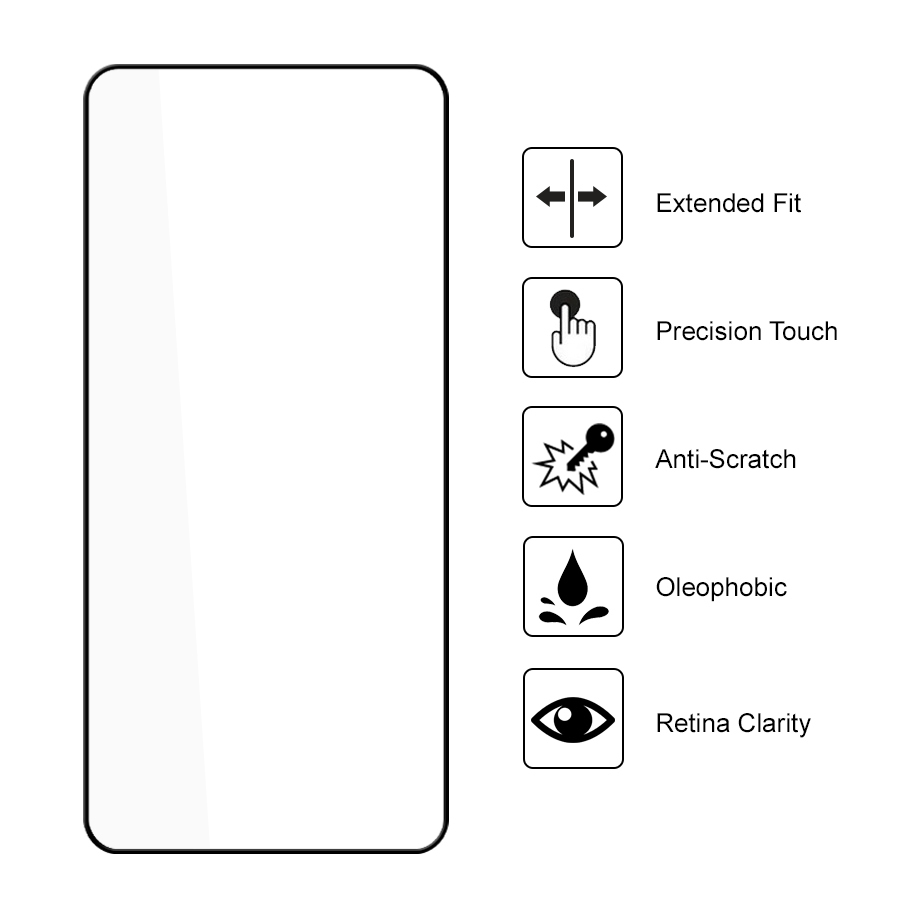 Full Coverage Tempered Glass Screen Protector for Samsung Galaxy S24+ (Black)