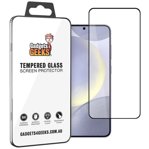 Full Coverage Tempered Glass Screen Protector for Samsung Galaxy S24+ (Black)