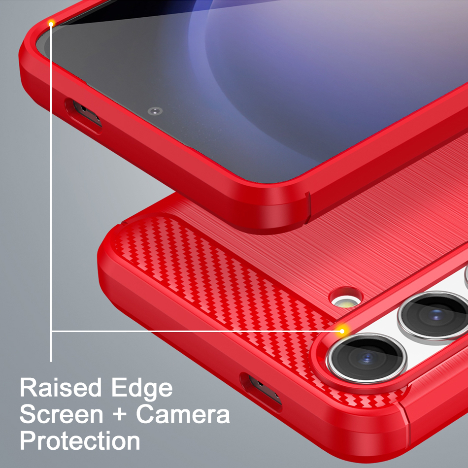 Flexi Slim Carbon Fibre Case for Samsung Galaxy S24 - Brushed Red