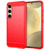 Flexi Slim Carbon Fibre Case for Samsung Galaxy S24 - Brushed Red