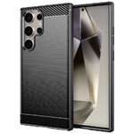 Flexi Slim Carbon Fibre Case for Samsung Galaxy S24 Ultra - Brushed Black