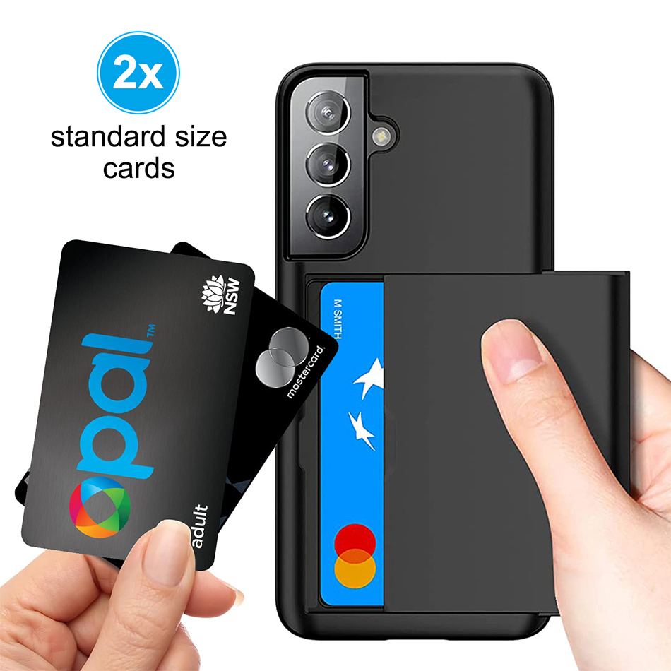 Tough Armour Slide Case & Card Holder for Samsung Galaxy S24 - Black