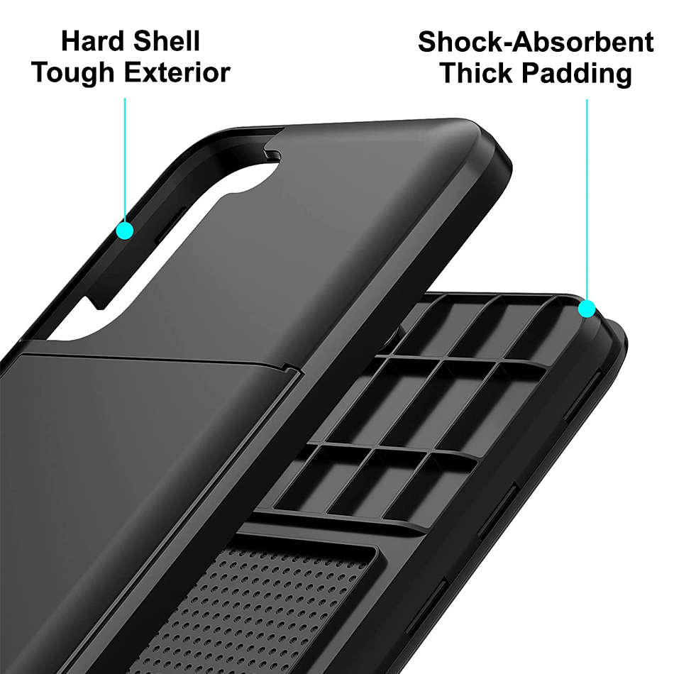 Tough Armour Slide Case & Card Holder for Samsung Galaxy S24 - Black