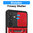 Heavy Duty Shockproof Case / Slide Camera Cover for Samsung Galaxy S24 - Red