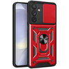 Heavy Duty Shockproof Case / Slide Camera Cover for Samsung Galaxy S24+ (Red)