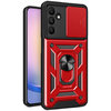 Heavy Duty Shockproof Case / Slide Camera Cover for Samsung Galaxy A25 5G - Red