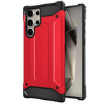 Military Defender Tough Shockproof Case for Samsung Galaxy S24 Ultra - Red