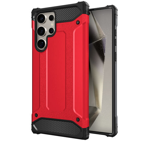 Military Defender Tough Shockproof Case for Samsung Galaxy S24 Ultra - Red