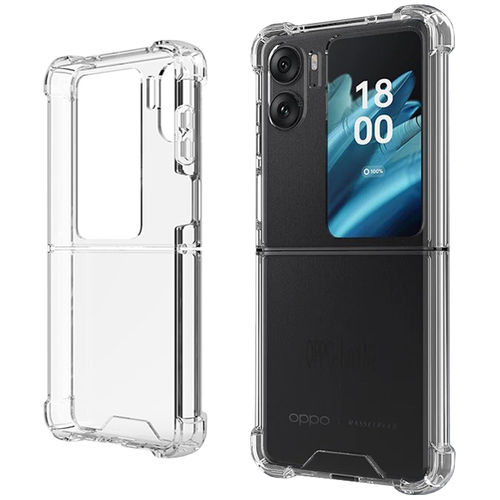 Hybrid Fusion Shockproof Case for Oppo Find N2 Flip - Clear (Gloss Grip)