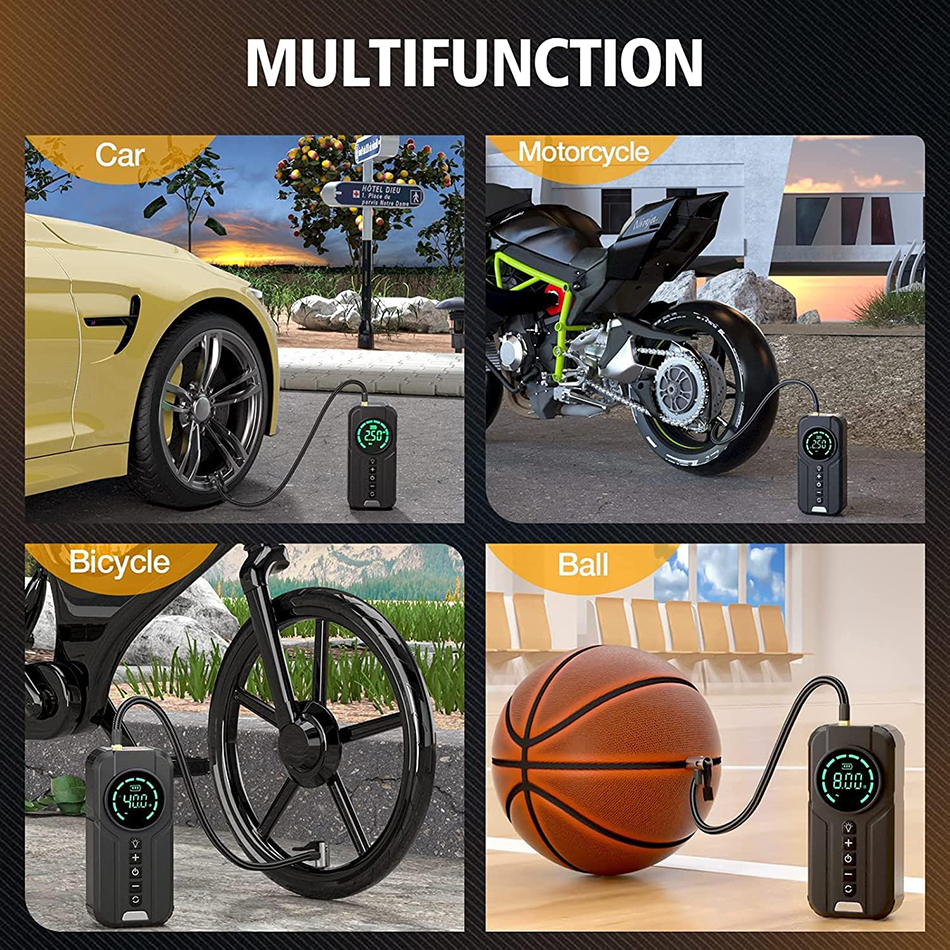 Electric Portable Car Tyre Inflator Pump  / Air Compressor / Digital Pressure Gauge