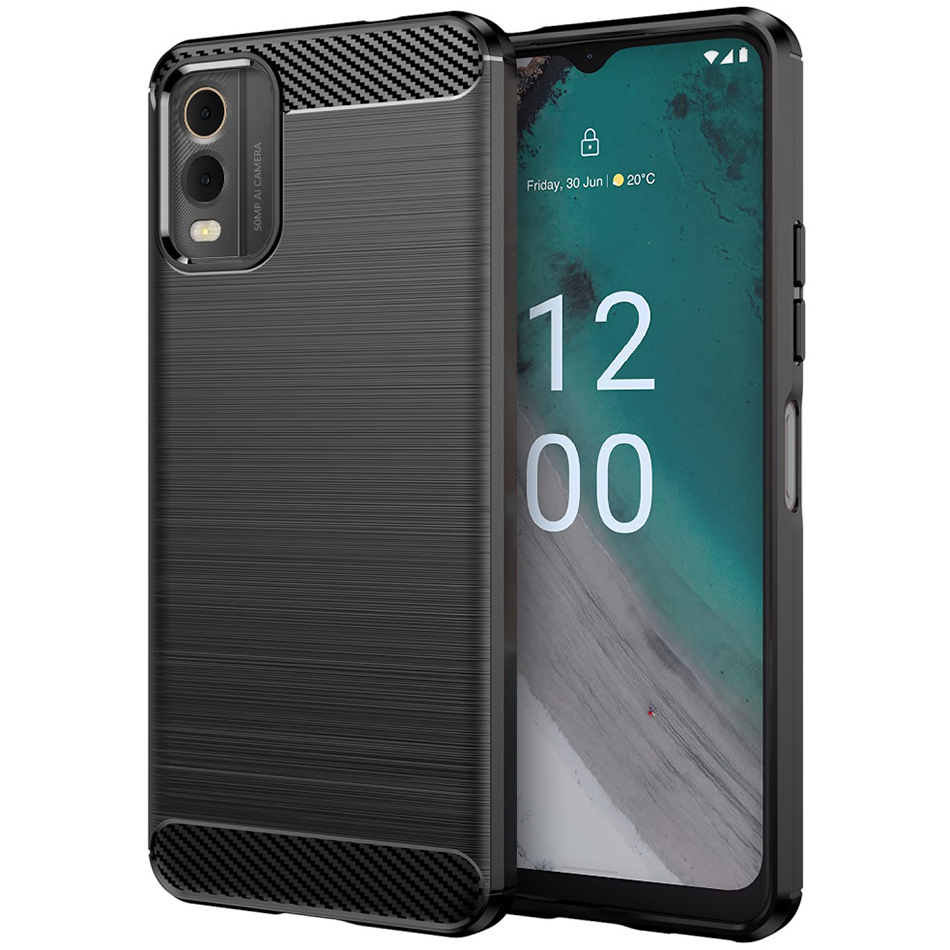 Flexi Slim Carbon Fibre Case for Nokia C32 - Brushed Black