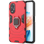 Slim Armour Tough Shockproof Case / Ring Holder Stand for Oppo A18 / A38 4G - Red