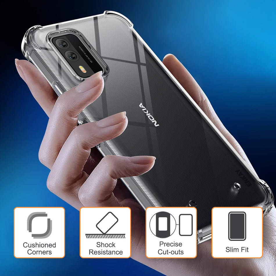 Enkay Flexi Gel Shockproof Case for Nokia XR21 - Clear (Gloss Grip)