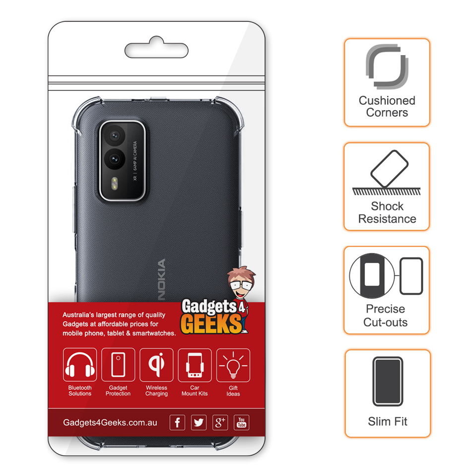 Enkay Flexi Gel Shockproof Case for Nokia XR21 - Clear (Gloss Grip)