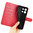 Leather Wallet Case & Card Holder Pouch for Xiaomi Redmi Note 13 Pro 5G - Red