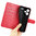 Leather Wallet Case & Card Holder Pouch for Xiaomi Redmi Note 13 Pro+ 5G - Red