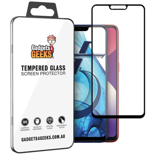 Full Coverage Tempered Glass Screen Protector for Oppo A3s / AX5 - Black