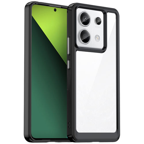 Hybrid Acrylic Tough Shockproof Case for Xiaomi Redmi Note 13 Pro 5G - Black (Frame)