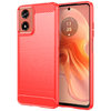 Flexi Slim Carbon Fibre Case for Motorola Moto G04 / G24 / E14 - Brushed Red