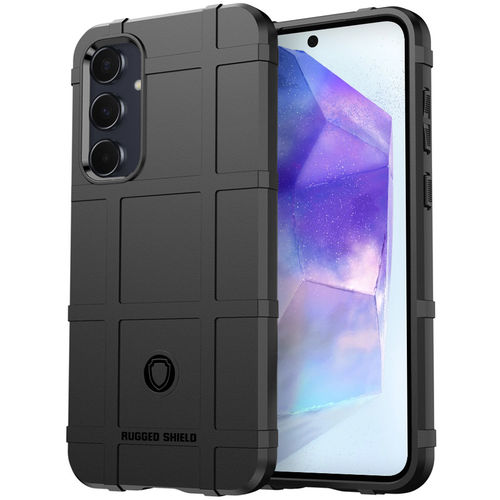 Anti-Shock Grid Texture Shockproof Case for Samsung Galaxy A55 5G - Black