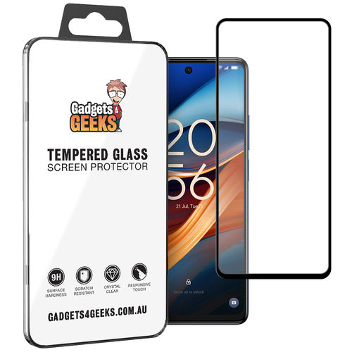 Full Coverage Tempered Glass Screen Protector for TCL 50 SE - Black