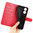 Leather Wallet Case & Card Holder Pouch for TCL 50 SE - Red