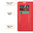 Leather Wallet Case & Card Holder Pouch for TCL 50 SE - Red
