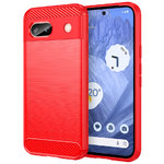 Flexi Slim Carbon Fibre Case for Google Pixel 8a - Brushed Red