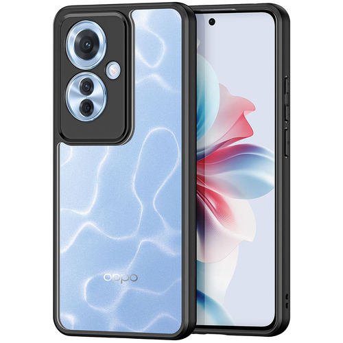 Hybrid Fusion Shockproof Hard Case for Oppo Reno11 F - Clear (Black Frame)